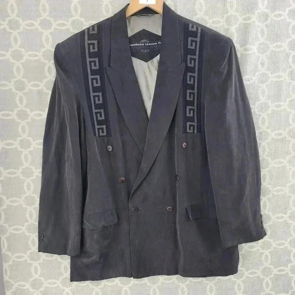 Bugatchi UOMO For Michael Jordan 100% Silk Gray Blazer Men's L - Picture 1 of 14